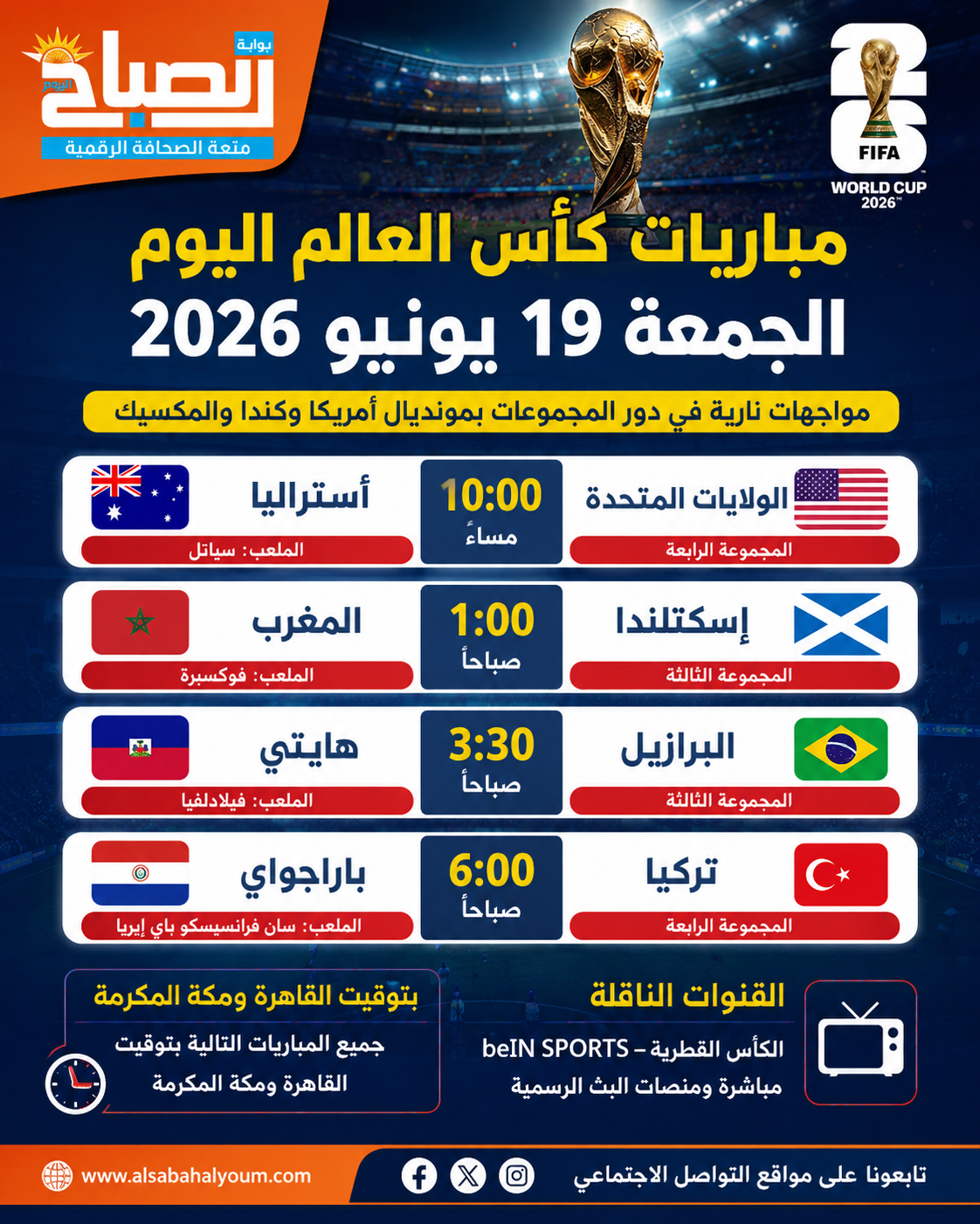 جدول المباريات